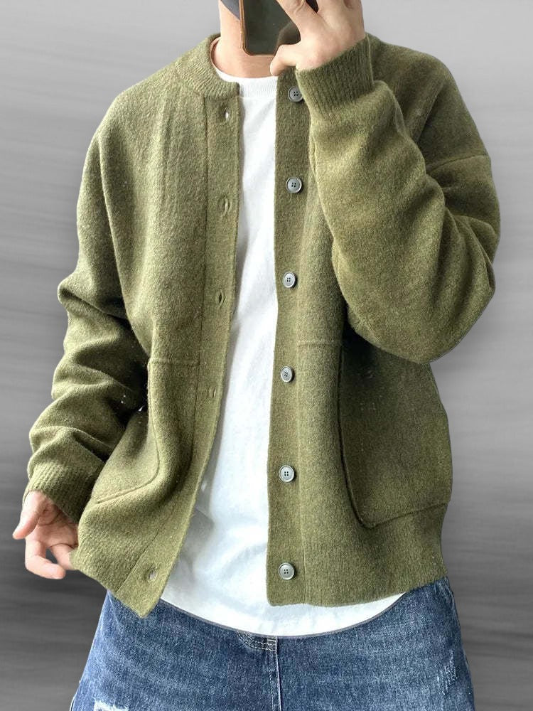 Felix - Rundhalsausschnitt Langärmelig Strickjacke