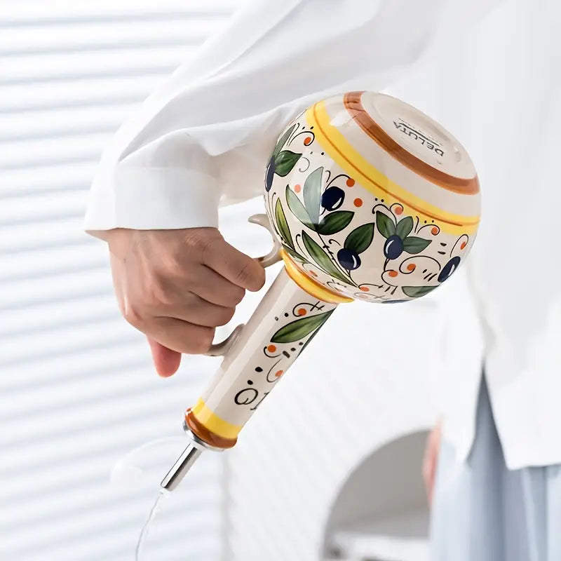 SpoutBloom – Handbemalter Ölspender mit floraler Oberfläche und schmalem Hals