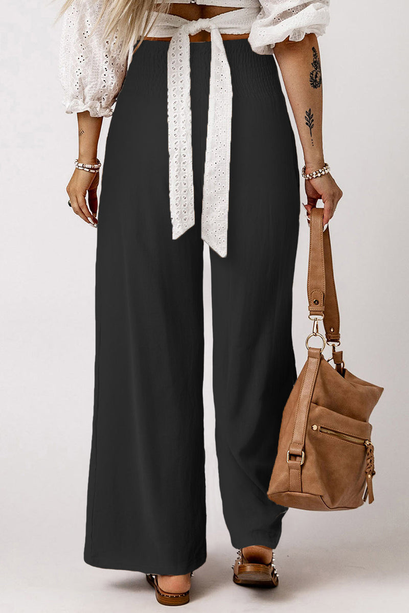 Zophia – Locker geschnittene Hose mit hoher Taille Taschen und weitem Bein