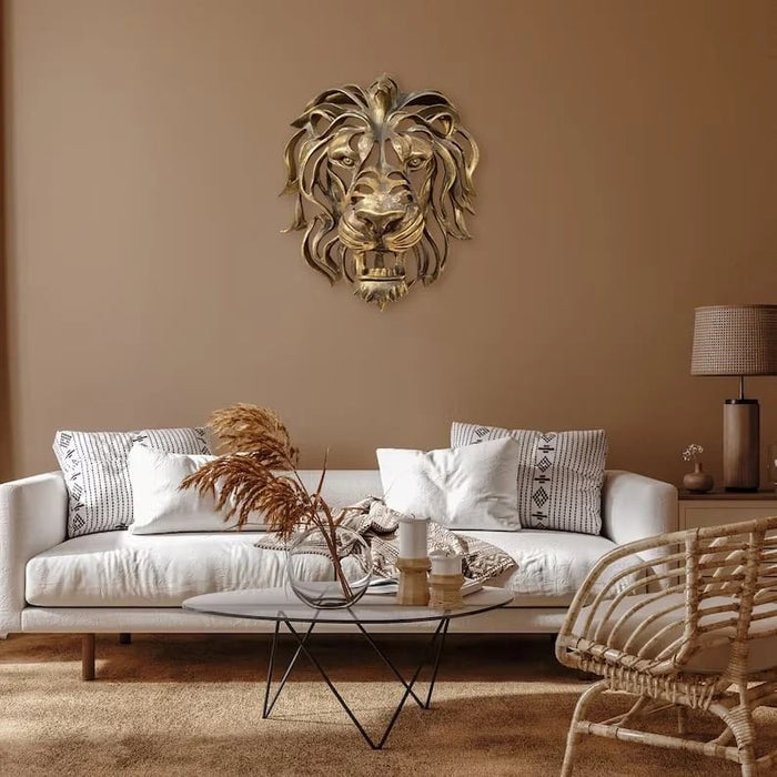 RegalRoar – Markante Löwenkopf Wandskulptur für luxuriöse Präsentation