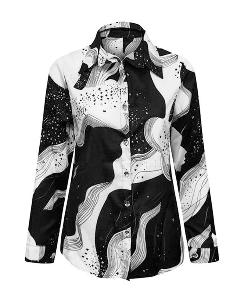Noor – Modernes Top mit abstraktem Print und raffinierten Details