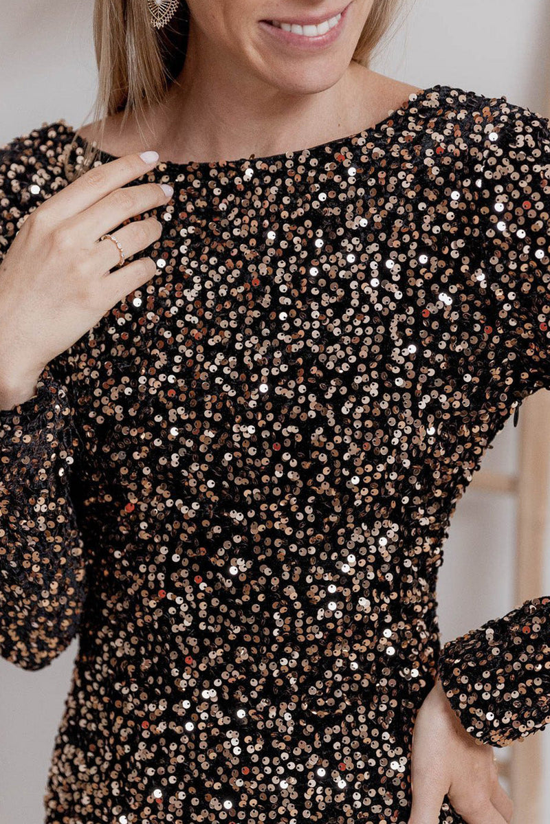 Mila – Stylisches Rundhals Minikleid mit langen Ärmeln