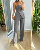 Adira – Ärmelloses Hemd und weit geschnittene Hose im Zweiteiler mit lockerer Passform