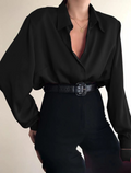 Aria - Elegante langärmelige Bluse mit lockerer Passform und Knöpfen