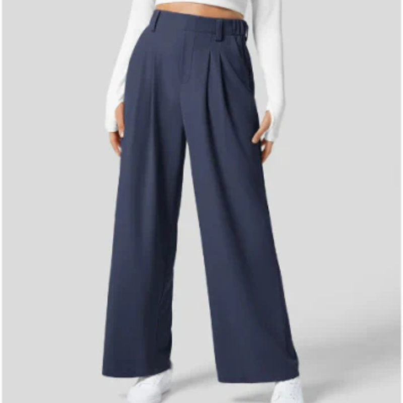 Ariella - Bequeme Hose mit weitem Bein hoher Taille und Taschen