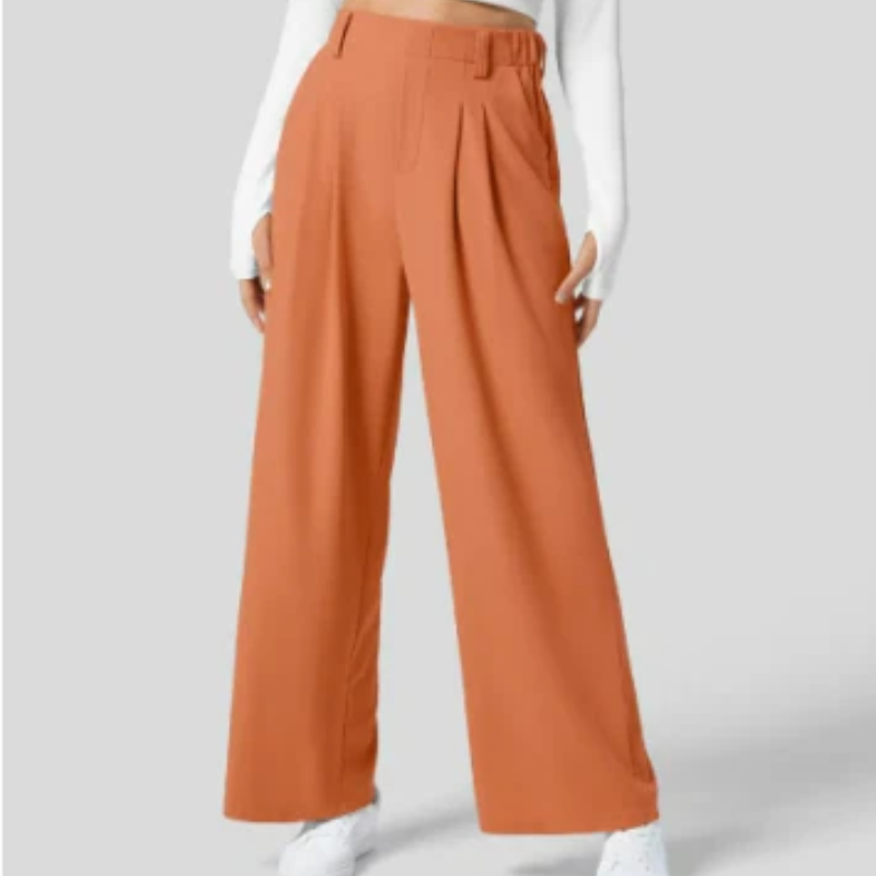 Ariella - Bequeme Hose mit weitem Bein hoher Taille und Taschen