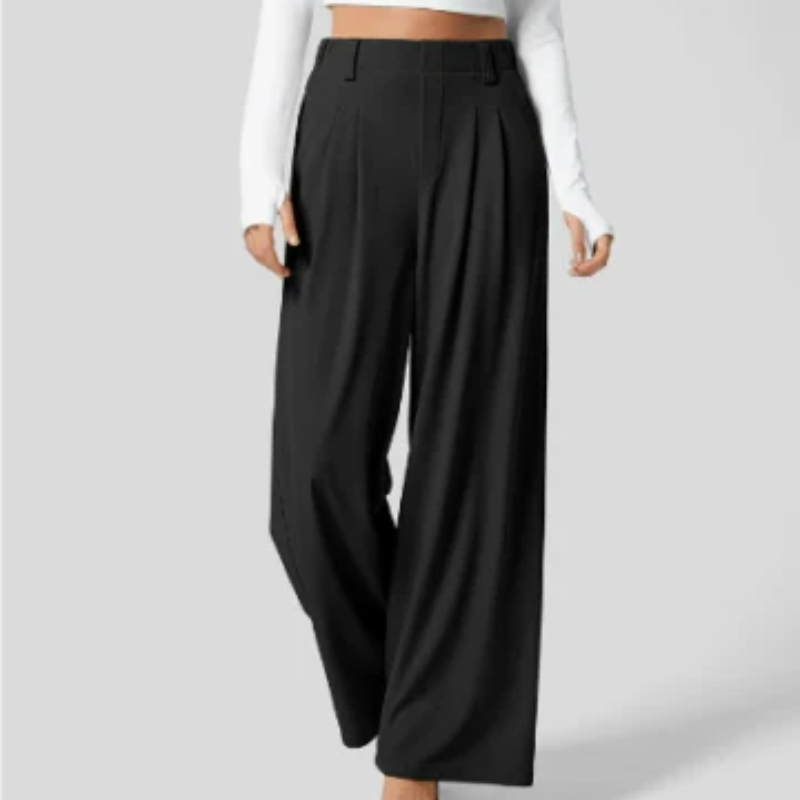 Ariella - Bequeme Hose mit weitem Bein hoher Taille und Taschen