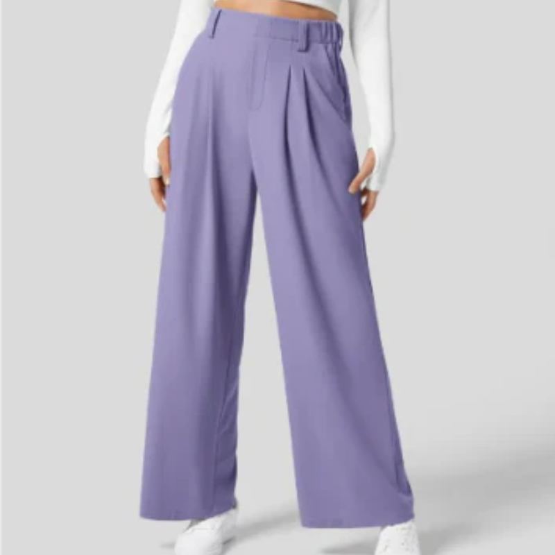 Ariella - Bequeme Hose mit weitem Bein hoher Taille und Taschen
