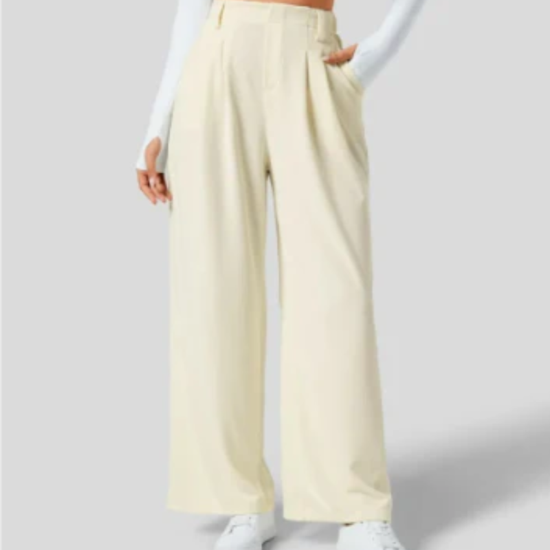 Ariella - Bequeme Hose mit weitem Bein hoher Taille und Taschen