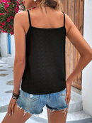 Alwina - Elegantes ärmelloses Top mit Spitzenbesatz und Spaghetti Trägern