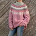 Emilia - Lässiger Rundhals Pullover mit einzigartigem Muster und langen Ärmeln