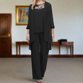 Aenne - Lässiges 3 teiliges Set mit langen Ärmeln und weiten Hosenbeinen für einen luxuriösen Look