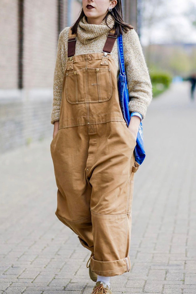 Mila - Locker geschnittener Overall mit hoher Taille und geraden Hosenbeinen