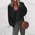 Ariadne - Lässiger Pullover mit V Ausschnitt und lockerer Passform und Langarm