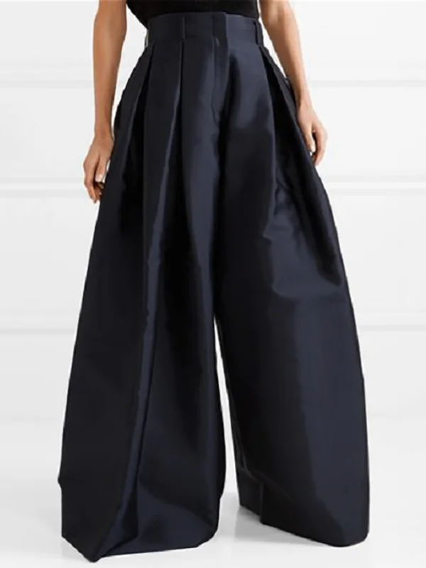 Klara - Lockere Hose mit hoher Taille weitem Bein und Plissee Taschen