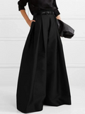 Klara - Lockere Hose mit hoher Taille weitem Bein und Plissee Taschen