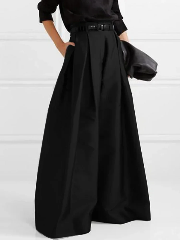 Klara - Lockere Hose mit hoher Taille weitem Bein und Plissee Taschen