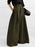 Klara - Lockere Hose mit hoher Taille weitem Bein und Plissee Taschen