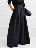Klara - Lockere Hose mit hoher Taille weitem Bein und Plissee Taschen