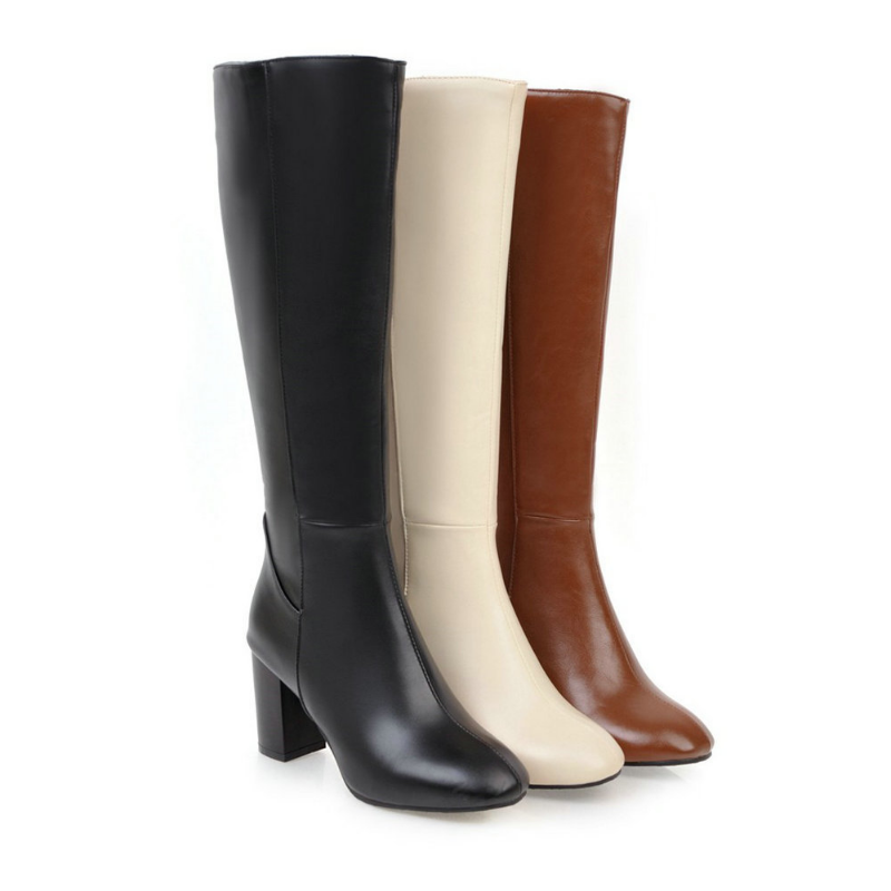 Alina – Kniehohe Stiefel mit Reißverschluss und rutschfester Sohle für Komfort