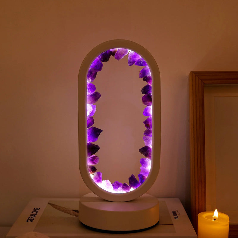 PeaceLume - Entspannende Beleuchtung Natürlich Amethyst Lampe