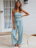 Veronica – Stylischer Off Schulter Jumpsuit mit ärmellosem Schnitt und weitem Bein