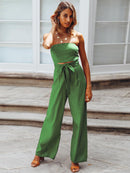 Veronica – Stylischer Off Schulter Jumpsuit mit ärmellosem Schnitt und weitem Bein