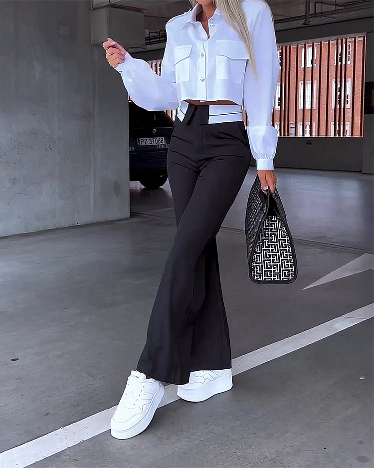 Zofia – Zweiteiliges Satz mit Langarmshirt und Lockere Passform Hose