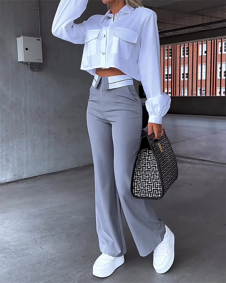 Zofia – Zweiteiliges Satz mit Langarmshirt und Lockere Passform Hose