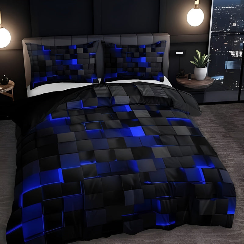 EleHome – Stilvolles 3-teiliges Bettwäscheset mit geometrischem Design und Kissenbezügen