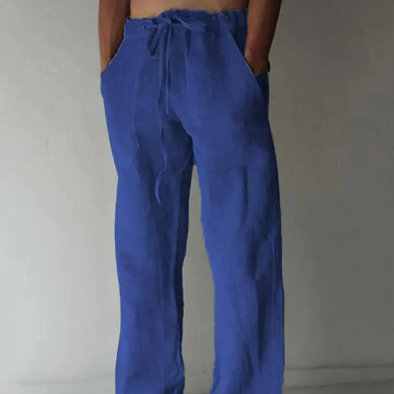 Stefan - Leichte locker sitzende Hose mit funktionellen Taschen mit Kordelzug