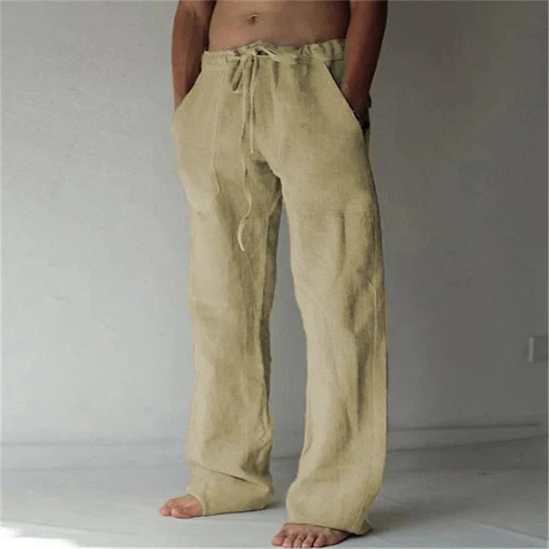 Stefan - Leichte locker sitzende Hose mit funktionellen Taschen mit Kordelzug