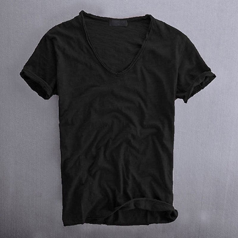 Rainer – Locker sitzendes V Ausschnitt Shirt mit kurzen Ärmeln