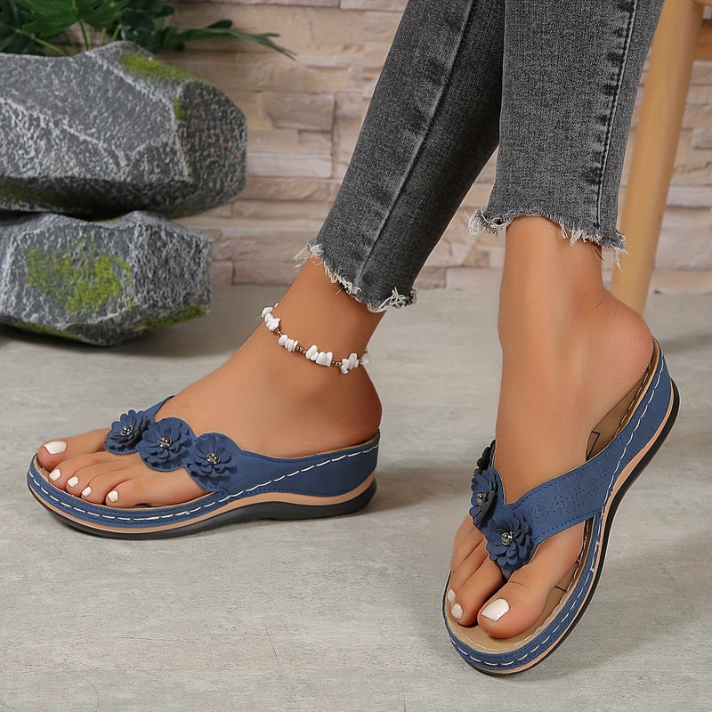 Miray – Leichte Blumendesign Sandalen mit Dicke rutschfeste Sohle