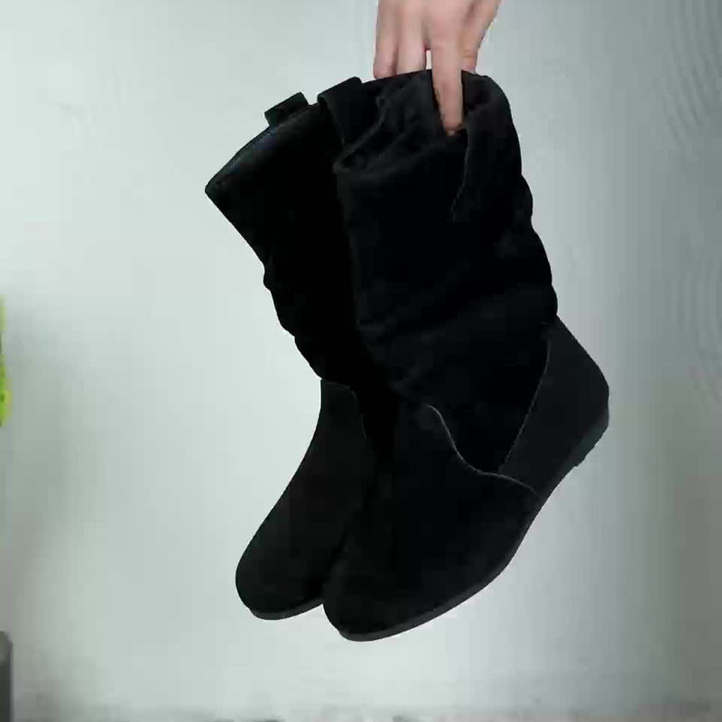 Gitta - Runder Stiefel mit mittlerer Wade und rutschfester Sohle für Komfort