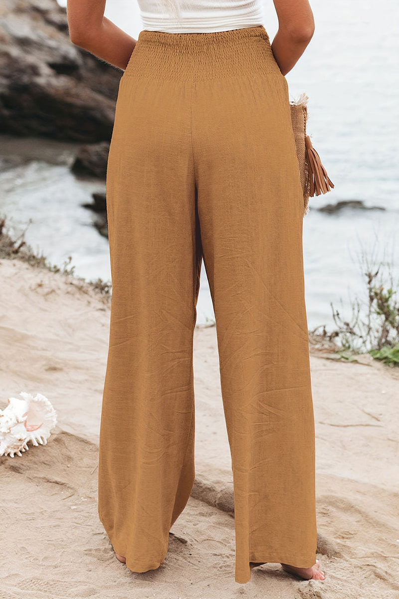 Zophia – Locker geschnittene Hose mit hoher Taille Taschen und weitem Bein