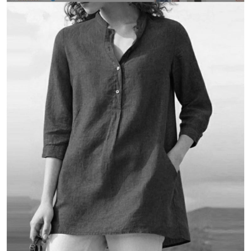 Rina – Bluse mit V-Ausschnitt, lockerer Passform und Auswahl an Lagen