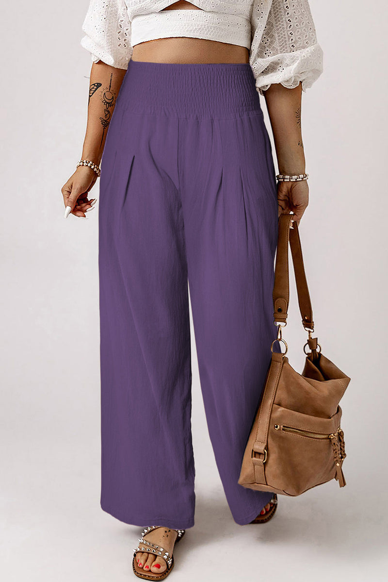 Zophia – Locker geschnittene Hose mit hoher Taille Taschen und weitem Bein
