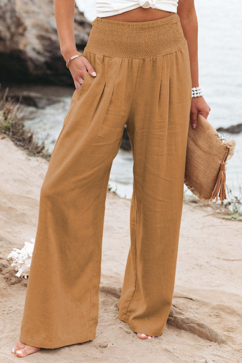 Zophia – Locker geschnittene Hose mit hoher Taille Taschen und weitem Bein