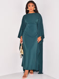 Rhea – Lässiges Cape-Ärmel-Kleid  Mit hohem Halsausschnitt und bodenlanger Länge