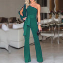 Amelie – Eine Schulter Schlanke Passform Jumpsuit mit offenen Ärmeln für einen modernen Look