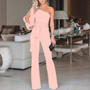 Amelie – Eine Schulter Schlanke Passform Jumpsuit mit offenen Ärmeln für einen modernen Look