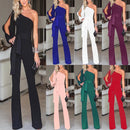 Amelie – Eine Schulter Schlanke Passform Jumpsuit mit offenen Ärmeln für einen modernen Look