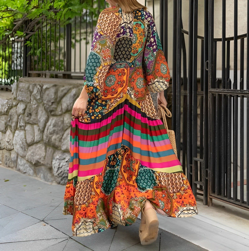 Serelune – Boho-Maxikleid mit fließender Passform und romantischen Details
