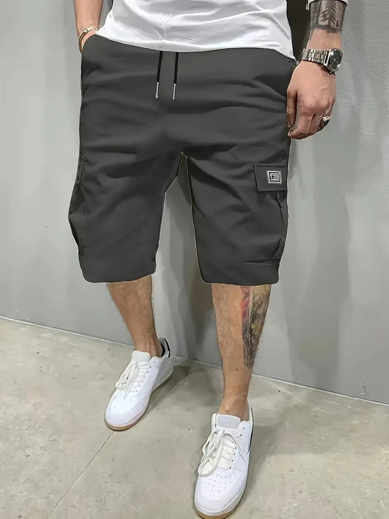 Adolf - Bequeme Cargo Kurze Hosen mit Kordelzug in der Taille und mehreren Taschen