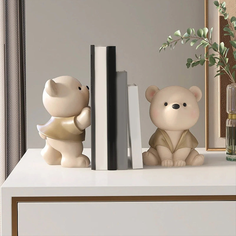 StackBear – Buchstützen Set mit Bärenfiguren und stabilem Halt