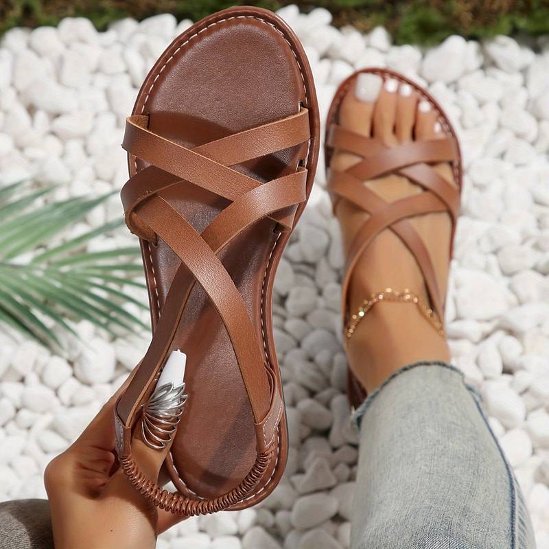 Talia - Crisscross Flache Sandalen Mit Rutschfester Riemen