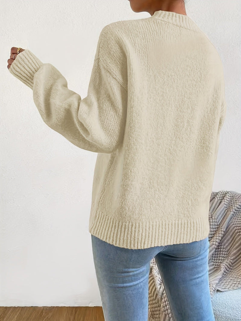 Sophie - Bequemer Strickpullover mit Laternenärmeln