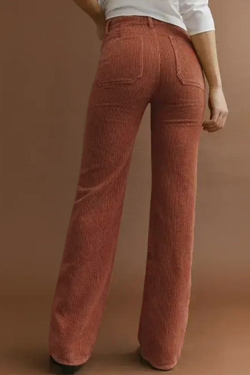 Yelina - Bequeme Hose mit hoher Taille Taschen und geraden Beinen