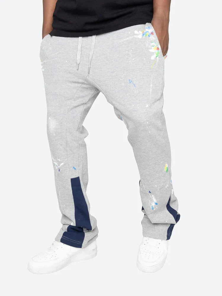 Felix – Bedruckte Hose mit entspannter Passform Kordelzug in der Taille und Seitentaschen